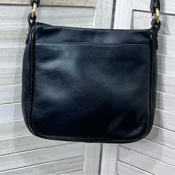 Brahmin Vintage Black Leather Crossbody Handbag Purse - Picture 10 of 14